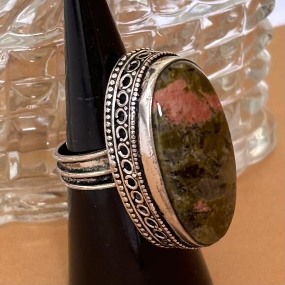 925 Sterling Unakite Ring Size 7 - Picture 4 of 6